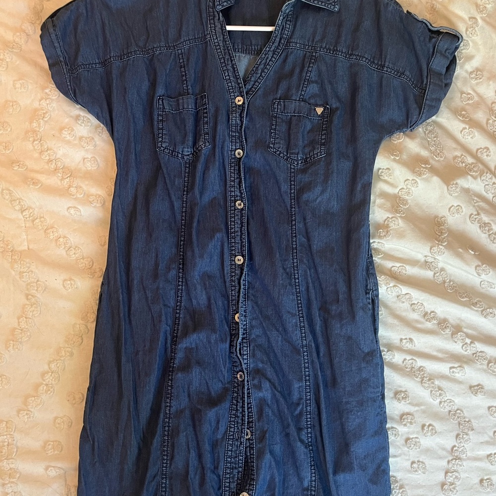 Guess Button-Up Denim Dress